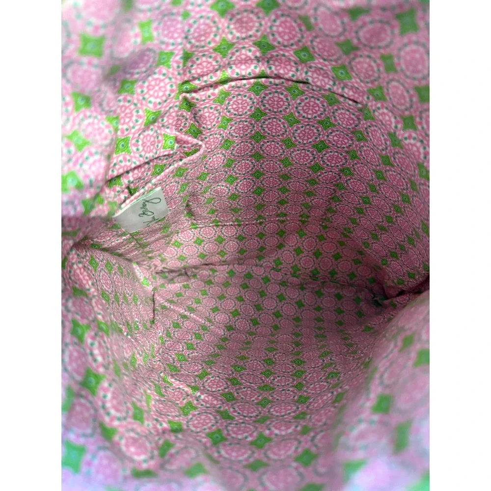 Vera Bradley Pinwheel Pink Quilted Cotton Drawstring Cinch Backpack